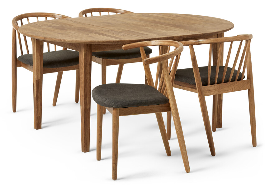 Ekerö - Matgrupp med 4 stolar Sixten - Beige