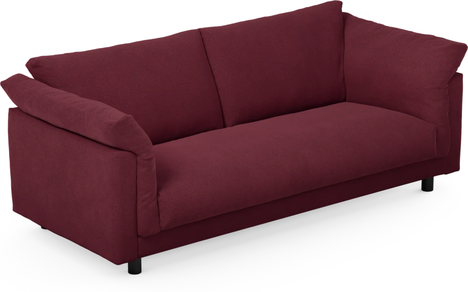 Cherrie - 2,5-sits soffa, hel dyna, fast klädsel - Röd