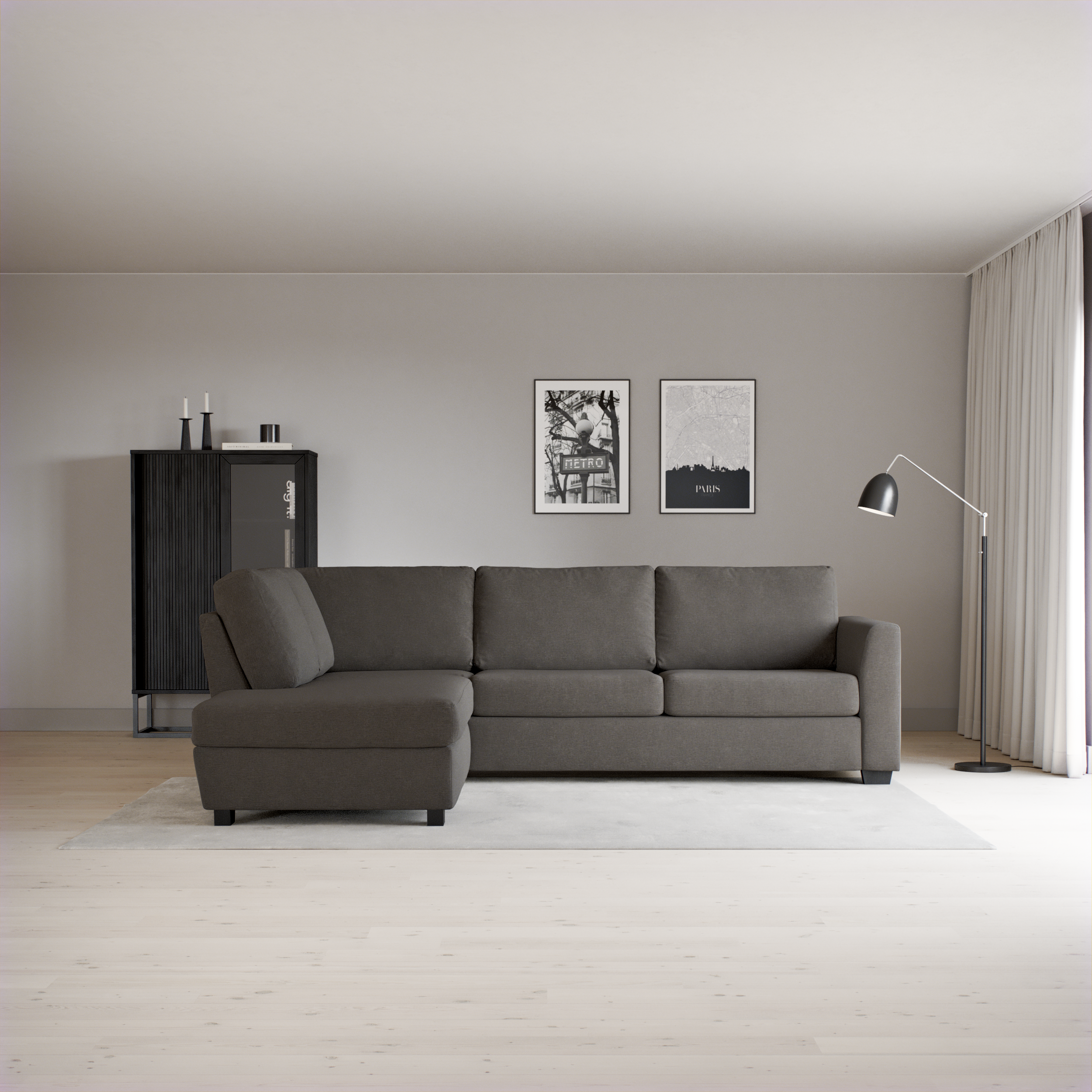 Friday, 2,5-sits soffa med divan vänster