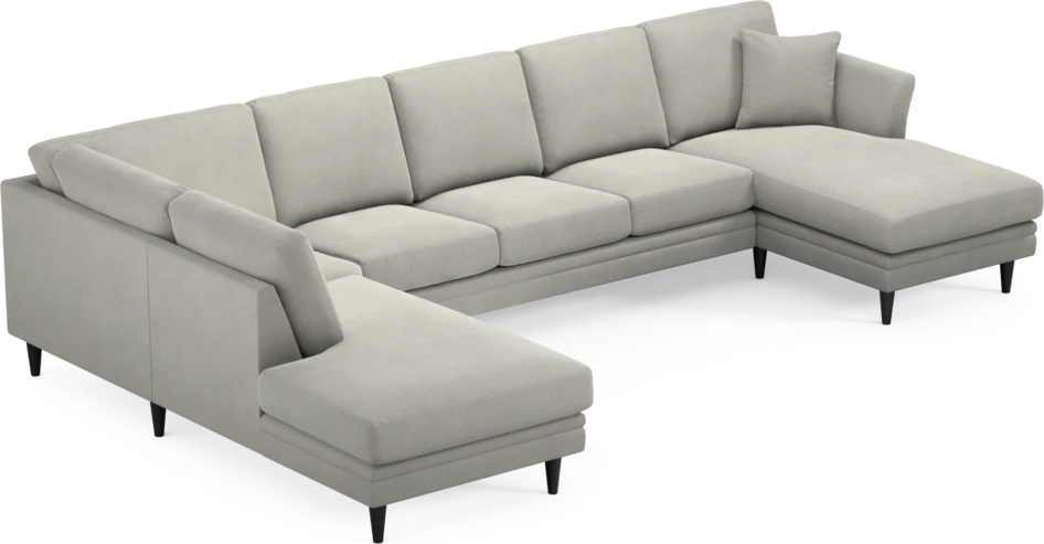 Eden - 3-sits soffa med divan vänster och schäslong höger - Grå