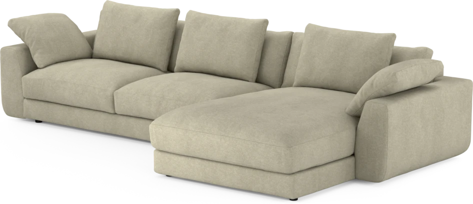 Amie - 3-sits med schäslong höger - Beige