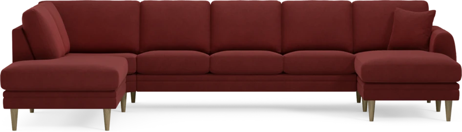 Eden - 3-sits soffa med divan vänster och schäslong höger - Röd
