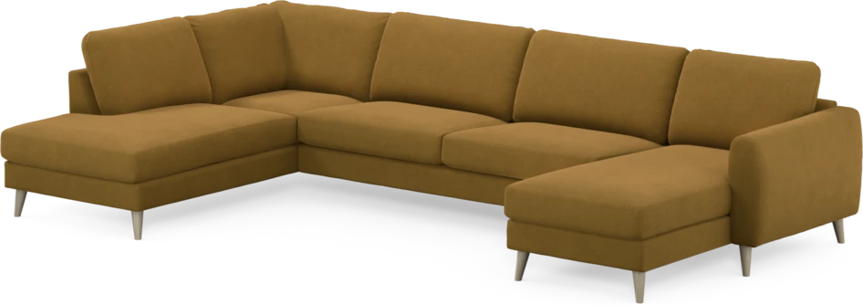 Bridge - 3-sits soffa med divan vänster och schäslong höger - Gul