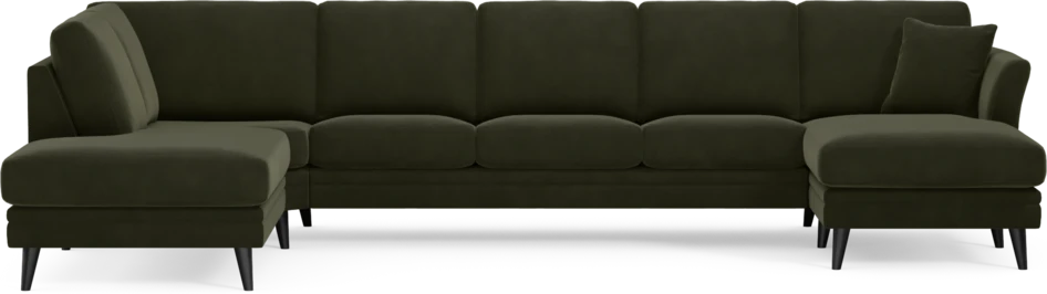 Eden - 3-sits soffa med divan vänster och schäslong höger - Grön