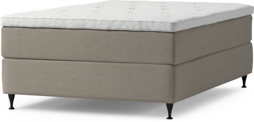 Delux Exclusive - Kontinentalsäng, enkelsäng 140 cm med bäddmadrass och sängben - Beige