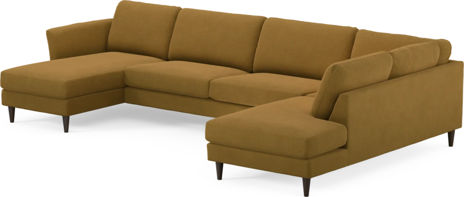 Bridge - 3-sits soffa med schäslong vänster och divan höger - Gul