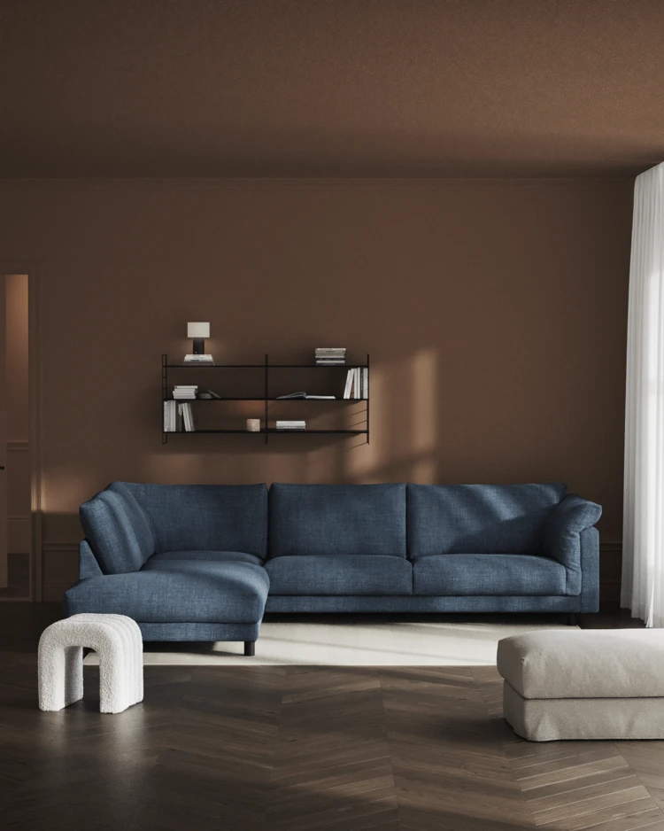 Cherrie - 3-sits soffa med divan vänster, fast klädsel - inspiration
