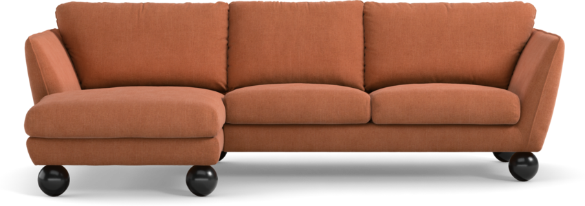 Madison Lux - 2-sits soffa med schäslong vänster - Orange