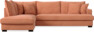 Mila - 3-sits soffa med divan vänster, hel dyna - Orange