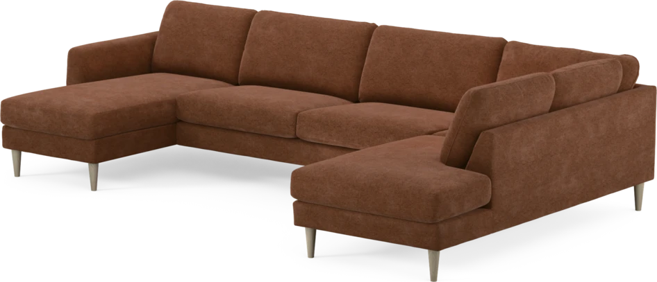 Bridge - 3-sits soffa med schäslong vänster och divan höger - Orange