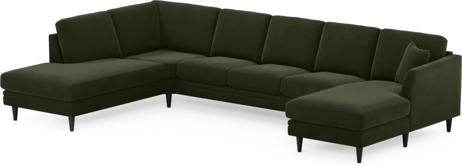 Eden - 3-sits soffa med divan vänster och schäslong höger - Grön