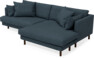 Harper - 4-sits med schäslong XL höger - Blå