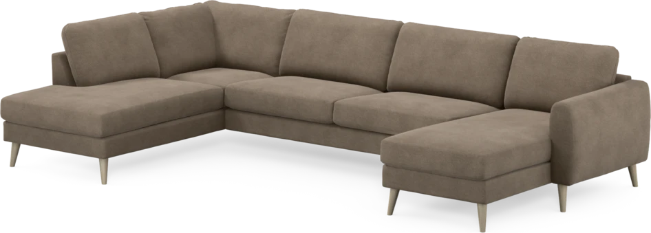 Bridge - 3-sits soffa med divan vänster och schäslong höger - Brun