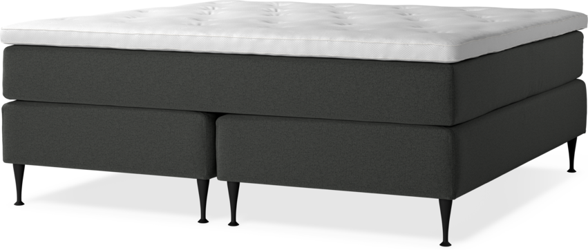 Delux Exclusive - Kontinentalsäng, dubbelsäng med bäddmadrass - Grå