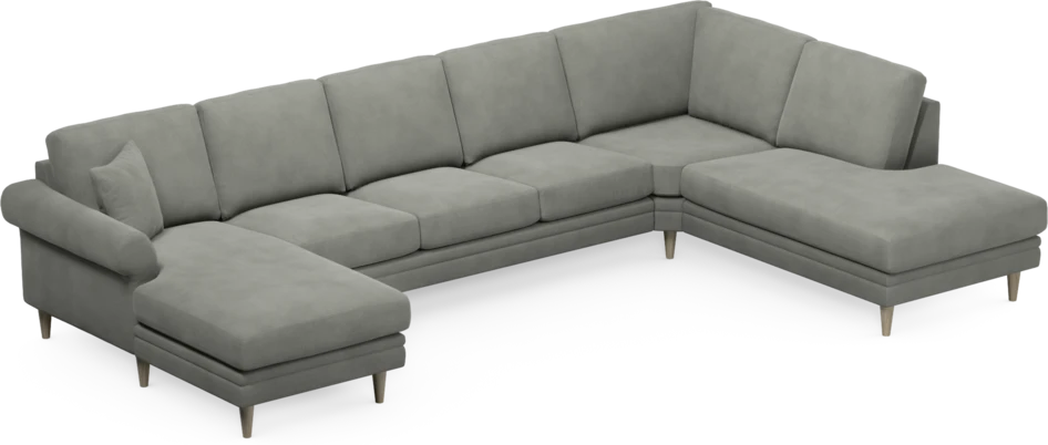 Eden - 3-sits soffa med schäslong vänster och divan höger - Grå