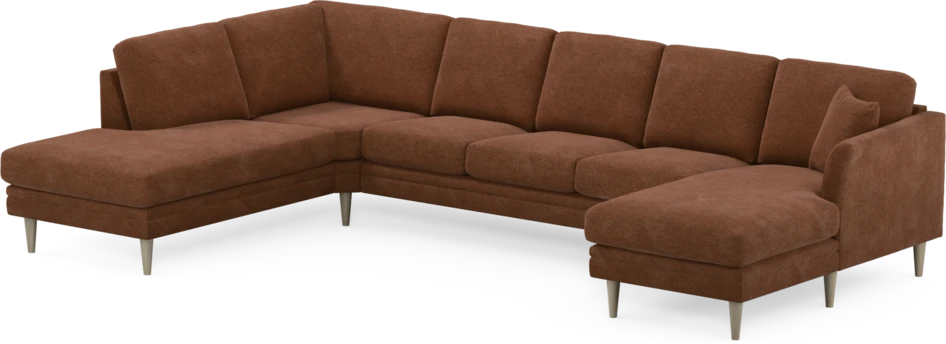 Eden - 3-sits soffa med divan vänster och schäslong höger - Orange