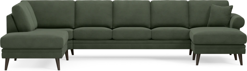 Eden - 3-sits soffa med divan vänster och schäslong höger - Grön
