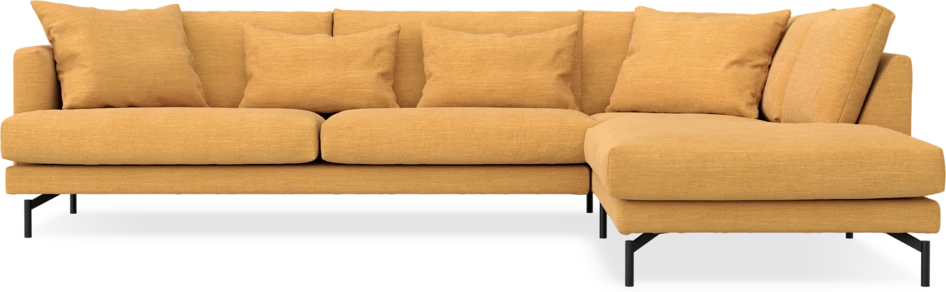 Harper - 3-sits soffa med divan höger - Gul