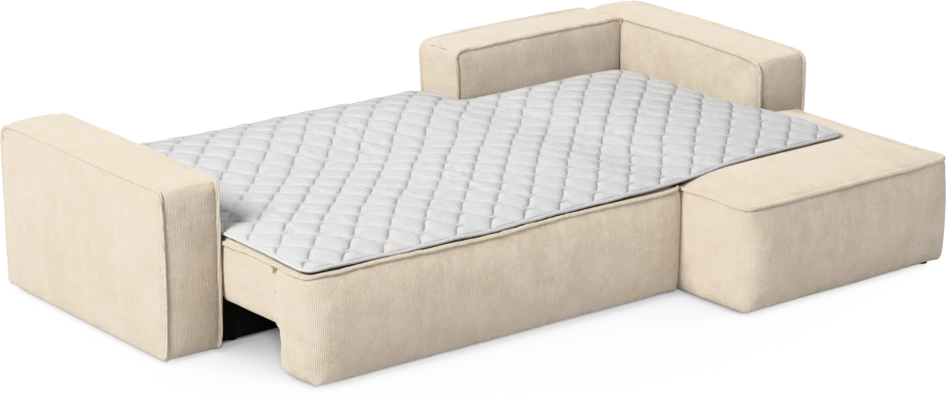 Ide - Bäddsoffa 3-sits med schäslong höger - Beige
