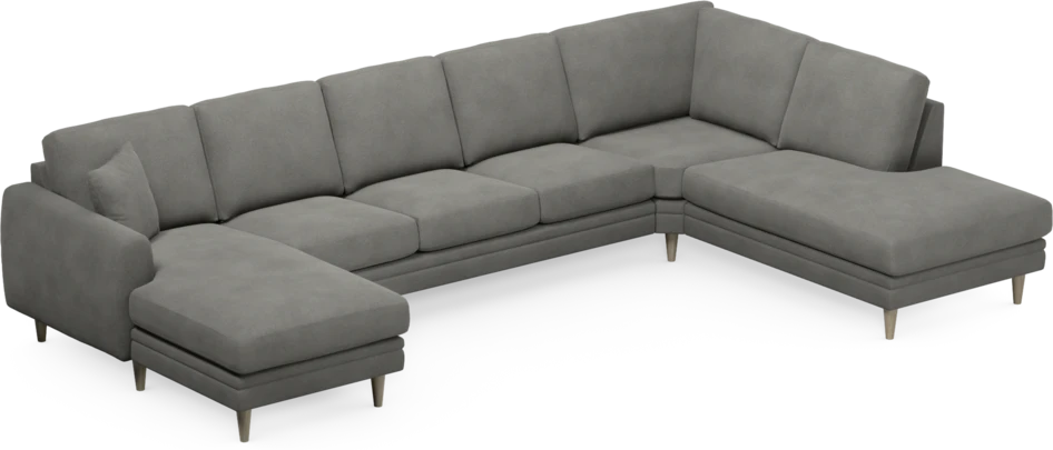 Eden - 3-sits soffa med schäslong vänster och divan höger - Grå