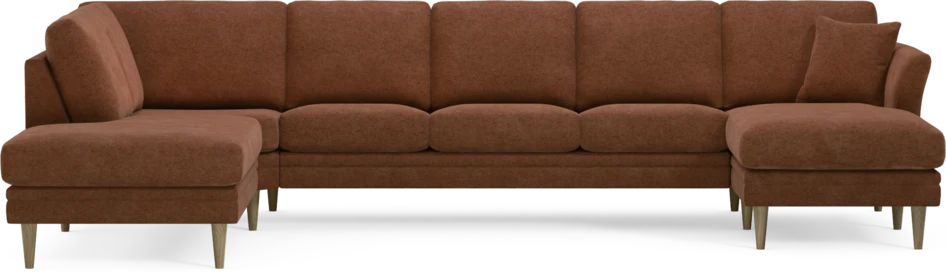 Eden - 3-sits soffa med divan vänster och schäslong höger - Orange