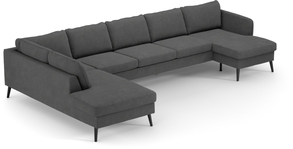 County - 4-sits soffa med divan vänster och schäslong höger - Grå