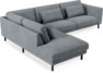 Willow - 3-sits soffa med divan vänster, fast klädsel - Grå