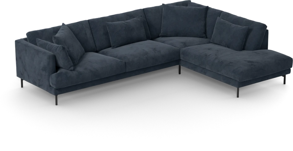 Harper - 3-sits soffa med divan höger - Blå