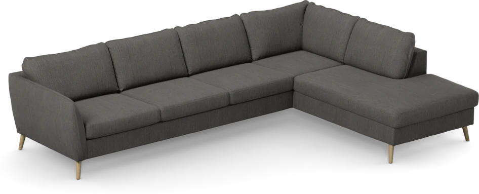 County - 3-sits soffa med divan höger - Brun