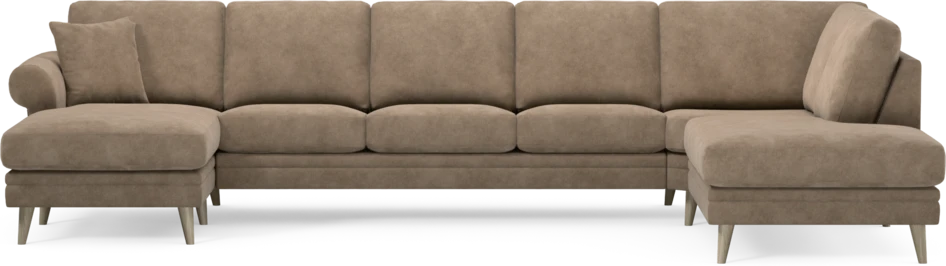 Eden - 3-sits soffa med schäslong vänster och divan höger - Beige