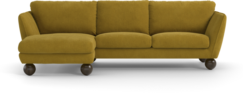 Madison Lux - 2-sits soffa med schäslong vänster - Gul