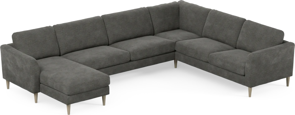 Bridge - Hörnsoffa, 3+2-sits med schäslong vänster - Grå