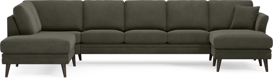 Eden - 3-sits soffa med divan vänster och schäslong höger - Grå