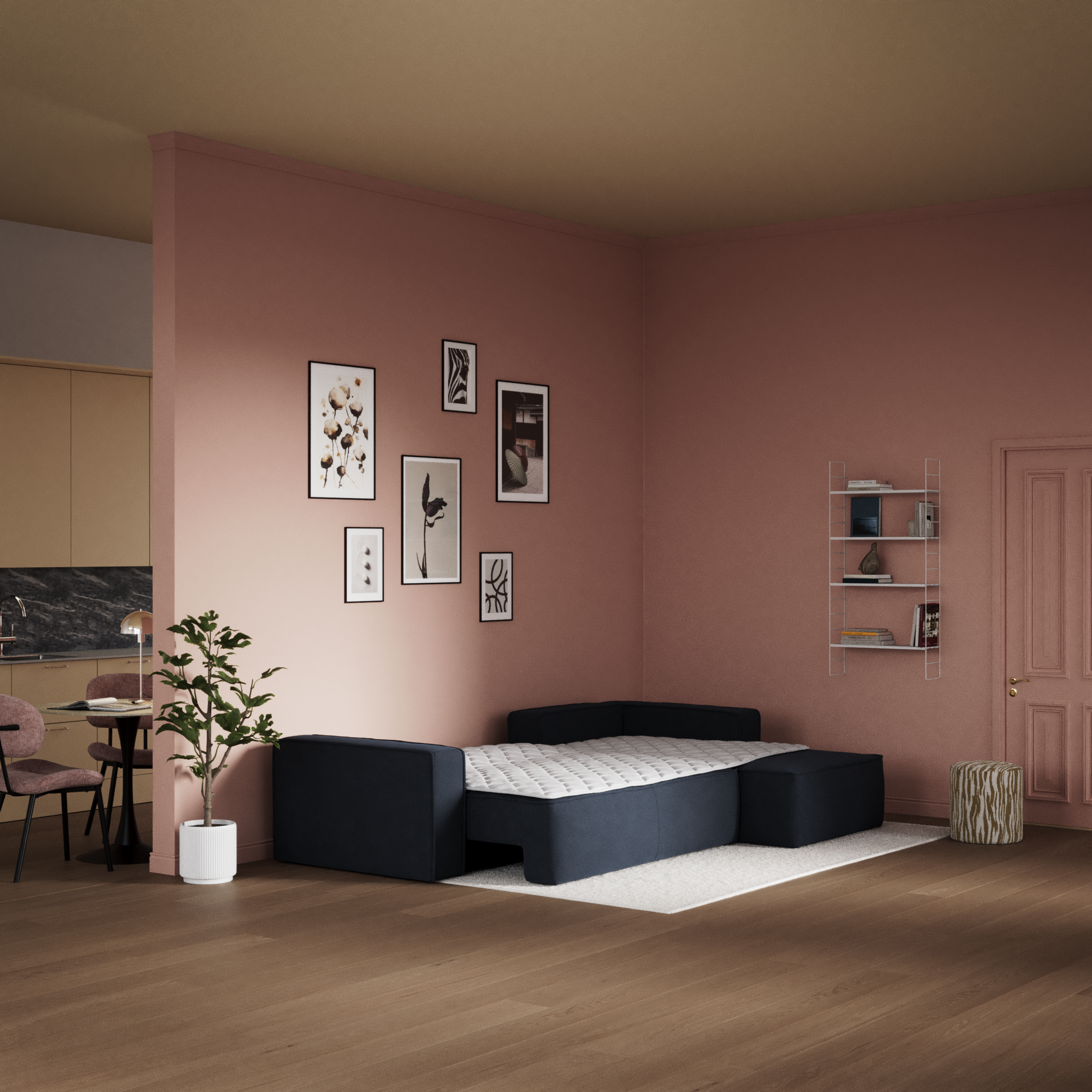 Ide - Bäddsoffa 3-sits med schäslong höger - inspiration