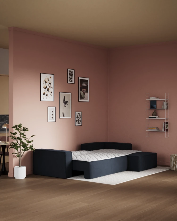 Ide - Bäddsoffa 3-sits med schäslong höger - inspiration