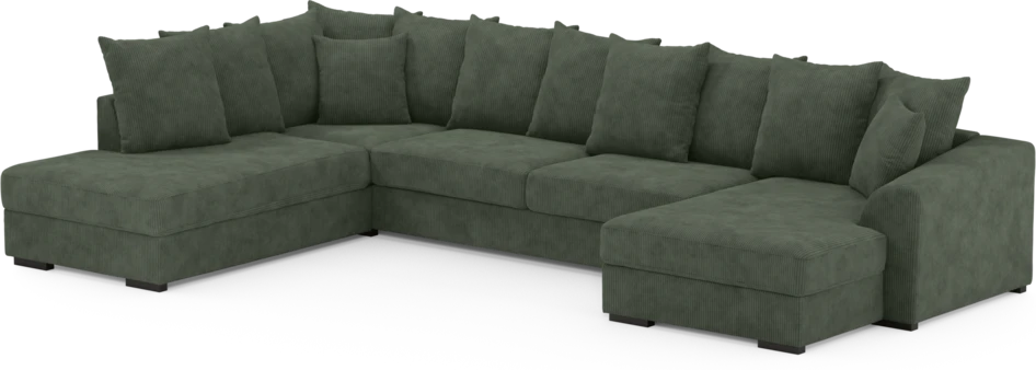 Town - 3-sits soffa med divan vänster och schäslong höger - Grön