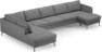 County - 4-sits soffa med divan vänster och schäslong höger - Grå