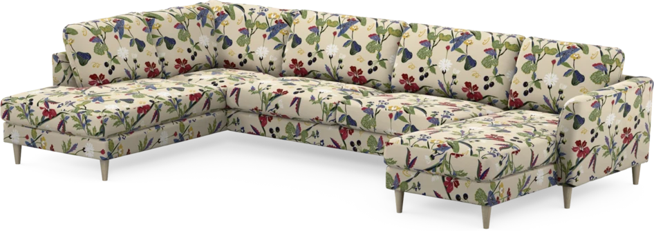 Bridge - 3-sits soffa med divan vänster och schäslong höger - Flerfärgad