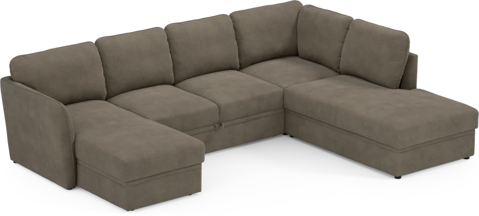 Öland - Bäddsoffa med schäslong vänster och divan höger - Beige