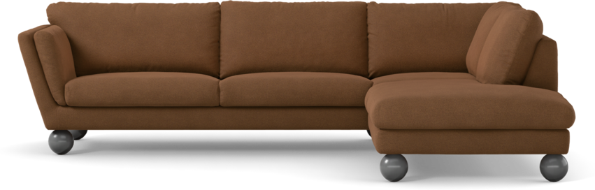 Madison Lux - 3-sits soffa med divan höger - Brun