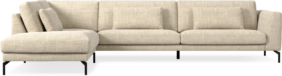 Willow - 4-sits soffa med divan vänster, fast klädsel - Beige