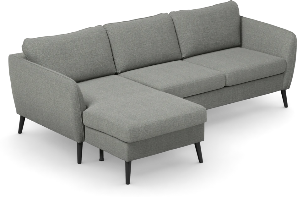 County - 3-sits soffa med flyttbar schäslong - Grå