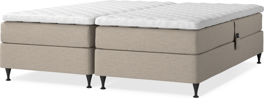 Delux Sense - Ställbar säng, dubbelsäng med bäddmadrass - Beige