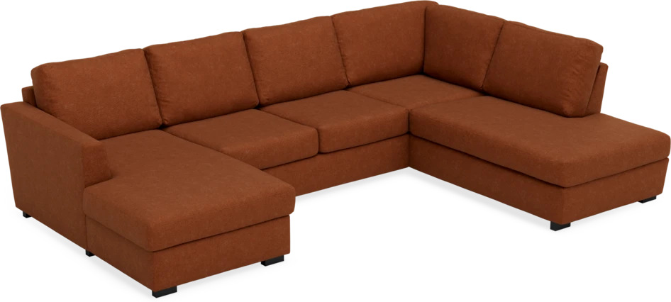 Friday - 3-sits soffa med schäslong vänster och divan höger - Orange