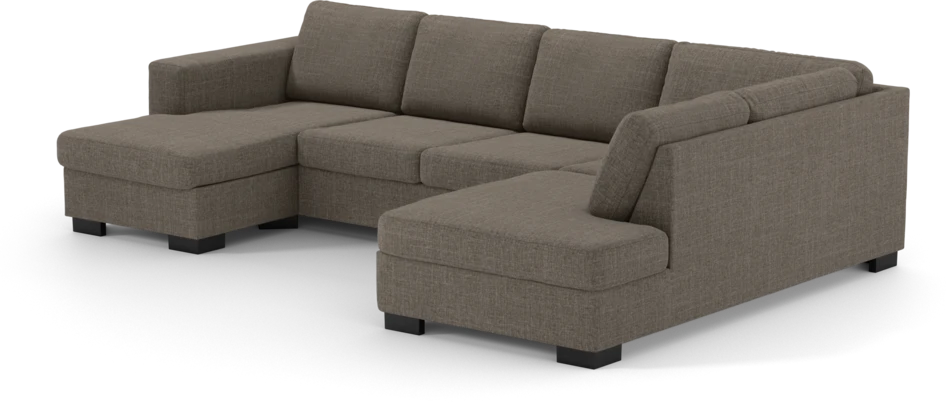 Nevada - 3-sits soffa med schäslong vänster och divan höger - Brun