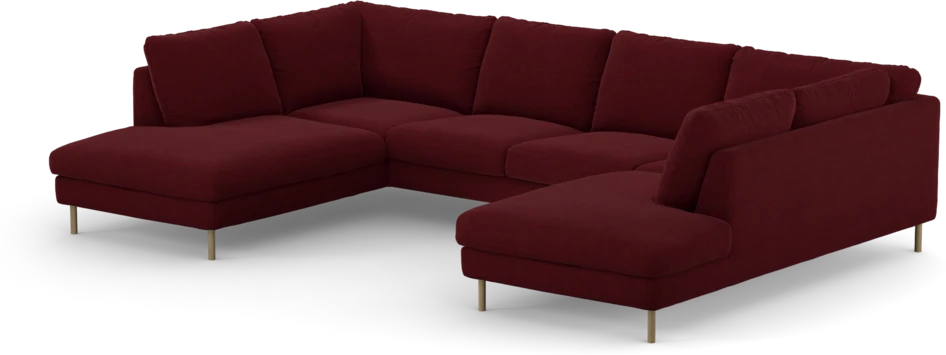 Madison Lux - 2-sits soffa med divan vänster och höger - Röd