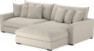 Rossi - 2-sits soffa med schäslong XL höger - Beige