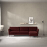 Bridge - 3-sits soffa med schäslong höger - Röd
