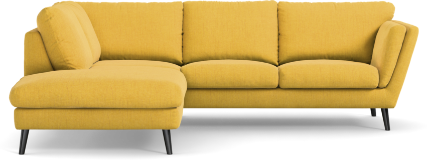 Madison Lux - 2-sits soffa med divan vänster - Gul