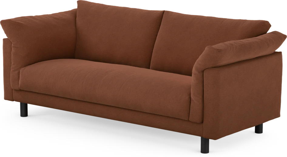 Cherrie - 2,5-sits soffa, hel dyna, fast klädsel - Orange